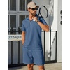 image:imageCOOFANDY Mens Tracksuit Casual 2 Piece Quarter Zip Polo Shirt and Shorts Set Athletic Jogging Sports OutfitsBlue