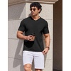 image:imageCOOFANDY Mens V Neck T Shirts 100 Cotton Tee Shirt Plain Short Sleeve Casual ShirtsBlack