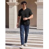 image:imageCOOFANDY Mens V Neck T Shirts 100 Cotton Tee Shirt Plain Short Sleeve Casual ShirtsBlack
