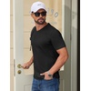 image:imageCOOFANDY Mens V Neck T Shirts 100 Cotton Tee Shirt Plain Short Sleeve Casual ShirtsBlack