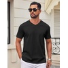 image:imageCOOFANDY Mens V Neck T Shirts 100 Cotton Tee Shirt Plain Short Sleeve Casual ShirtsBlack