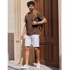 image:imageCOOFANDY Mens V Neck T Shirts 100 Cotton Tee Shirt Plain Short Sleeve Casual ShirtsBrown