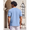 image:imageCOOFANDY Mens V Neck T Shirts 100 Cotton Tee Shirt Plain Short Sleeve Casual ShirtsLight Blue