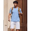 image:imageCOOFANDY Mens V Neck T Shirts 100 Cotton Tee Shirt Plain Short Sleeve Casual ShirtsLight Blue