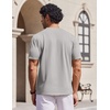 image:imageCOOFANDY Mens V Neck T Shirts 100 Cotton Tee Shirt Plain Short Sleeve Casual ShirtsLight Grey
