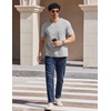 image:imageCOOFANDY Mens V Neck T Shirts 100 Cotton Tee Shirt Plain Short Sleeve Casual ShirtsLight Grey