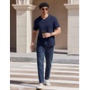 image:imageCOOFANDY Mens V Neck T Shirts 100 Cotton Tee Shirt Plain Short Sleeve Casual ShirtsNavy Blue