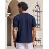 image:imageCOOFANDY Mens V Neck T Shirts 100 Cotton Tee Shirt Plain Short Sleeve Casual ShirtsNavy Blue