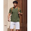 image:imageCOOFANDY Mens V Neck T Shirts 100 Cotton Tee Shirt Plain Short Sleeve Casual ShirtsOlive Green