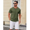 image:imageCOOFANDY Mens V Neck T Shirts 100 Cotton Tee Shirt Plain Short Sleeve Casual ShirtsOlive Green