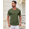 image:imageCOOFANDY Mens V Neck T Shirts 100 Cotton Tee Shirt Plain Short Sleeve Casual ShirtsOlive Green