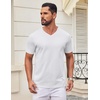 image:imageCOOFANDY Mens V Neck T Shirts 100 Cotton Tee Shirt Plain Short Sleeve Casual ShirtsWhite