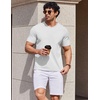 image:imageCOOFANDY Mens V Neck T Shirts 100 Cotton Tee Shirt Plain Short Sleeve Casual ShirtsWhite