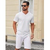 image:imageCOOFANDY Mens V Neck T Shirts 100 Cotton Tee Shirt Plain Short Sleeve Casual ShirtsWhite