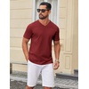 image:imageCOOFANDY Mens V Neck T Shirts 100 Cotton Tee Shirt Plain Short Sleeve Casual ShirtsWine Red