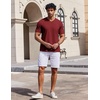 image:imageCOOFANDY Mens V Neck T Shirts 100 Cotton Tee Shirt Plain Short Sleeve Casual ShirtsWine Red