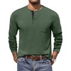 image:imageCOOFANDY Men Long Sleeve Henley Shirs Casual Basic T Shirts Soild Button Tees with PocketsArmy Green