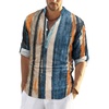image:imageCOOFANDY Mens Cotton Linen Henley TShirt Long Sleeve Hippie Casual Beach TShirtsPainting