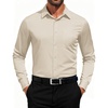 image:imageCOOFANDY Mens Dress Shirts Long Sleeve Button Down Formal Shirt Regular Fit Solid Business Casual ShirtsKhaki