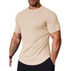 image:imageCOOFANDY Mens Muscle T Shirts Short Sleeve Slim Fit Tshirts Gym Workout Athletic Crewneck ShirtBeige