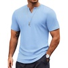 image:imageCOOFANDY Mens Muscle TShirts VNeck Slim Fit Workout Shirt Short Sleeve Longline Gym Athletic Tee ShirtsSolid Colorlight Blue