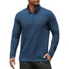 image:imageCOOFANDY Mens Quarter Zip Pullover Long Sleeve Sweatshirt 14 Zip Golf Shirt Winter Fleece Lined Thermal PulloverDark Blue