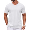 image:imageCOOFANDY Mens V Neck T Shirts 100 Cotton Tee Shirt Plain Short Sleeve Casual ShirtsWhite