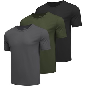 image:imageCOOFANDY 3 Pack Mens Athletic TShirts Short Sleeve  Quick Dry Moisture Wicking Workout Shirts for Running Gym CasualZblackArmy GreenDeep Grey3 Pack