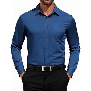image:imageCOOFANDY Mens Dress Shirts Long Sleeve Button Down Formal Shirt Regular Fit Solid Business Casual ShirtsDark Blue