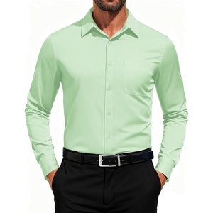 image:imageCOOFANDY Mens Dress Shirts Long Sleeve Button Down Formal Shirt Regular Fit Solid Business Casual ShirtsLight Green