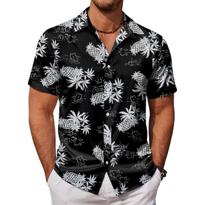 image:imageCOOFANDY Mens Hawaiian Shirts Short Sleeve Button Down Aloha Shirt Casual Beach ClothesBlack Pineapple