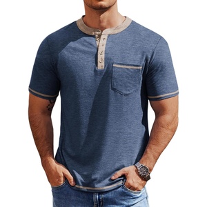 image:imageCOOFANDY Mens Henley Shirts Short Sleeve Casual Button TShirts Basic Tee Shirts Summer Vintage T Shirts with Pocket01 Navy Blue