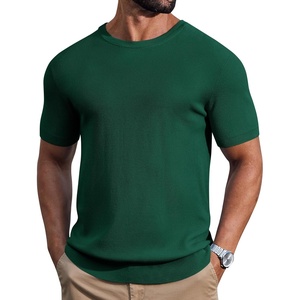 image:imageCOOFANDY Mens Knit TShirts Casual Short Sleeve Crewneck Shirt Textured Pullover TeesGreen