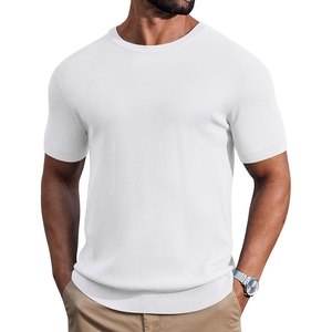 image:imageCOOFANDY Mens Knit TShirts Casual Short Sleeve Crewneck Shirt Textured Pullover TeesWhite