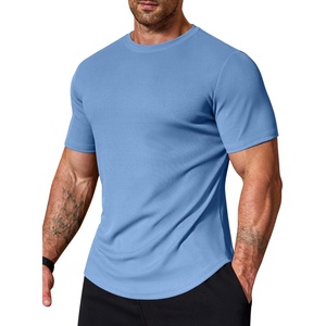 image:imageCOOFANDY Mens Muscle T Shirts Short Sleeve Slim Fit Tshirts Gym Workout Athletic Crewneck ShirtClear Blue