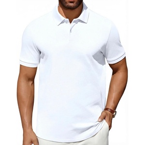 image:imageCOOFANDY Mens Polo Shirts 100 Cotton Heavyweight Short Sleeve Button Golf Shirts Classic Pullover Ribbed Collar and CuffsPure White