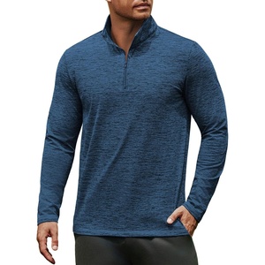 image:imageCOOFANDY Mens Quarter Zip Pullover Long Sleeve Sweatshirt 14 Zip Golf Shirt Winter Fleece Lined Thermal PulloverDark Blue