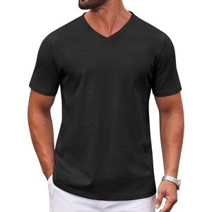image:imageCOOFANDY Mens V Neck T Shirts 100 Cotton Tee Shirt Plain Short Sleeve Casual ShirtsBlack