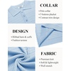 image:imageCOOFANDY Mens Knit Polo Shirt Short Sleeve Vintage Textured Casual Golf Shirts Summer Beach TopLight Blue