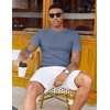 image:imageCOOFANDY Mens T Shirts Casual Short Sleeve Crewneck Shirts Solid Textured Knit Pullover TeesGrey Blue