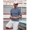 image:imageCOOFANDY Mens T Shirts Casual Short Sleeve Crewneck Shirts Solid Textured Knit Pullover TeesGrey Blue