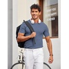 image:imageCOOFANDY Mens T Shirts Casual Short Sleeve Crewneck Shirts Solid Textured Knit Pullover TeesGrey Blue