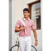 image:imageCOOFANDY Mens T Shirts Casual Short Sleeve Crewneck Shirts Solid Textured Knit Pullover TeesPale Coral