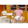 image:imageCOOFANDY Mens T Shirts Casual Short Sleeve Crewneck Shirts Solid Textured Knit Pullover TeesPale Coral