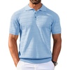image:imageCOOFANDY Mens Knit Polo Shirt Short Sleeve Vintage Textured Casual Golf Shirts Summer Beach TopLight Blue