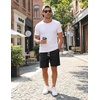 image:imageCOOFANDY Mens Casual Cotton Linen Shorts Elastic Waist Drawstring Shorts Summer Beach VacationBlack