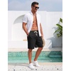 image:imageCOOFANDY Mens Casual Cotton Linen Shorts Elastic Waist Drawstring Shorts Summer Beach VacationBlack