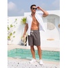 image:imageCOOFANDY Mens Casual Cotton Linen Shorts Elastic Waist Drawstring Shorts Summer Beach VacationDark Grey