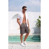 image:imageCOOFANDY Mens Casual Cotton Linen Shorts Elastic Waist Drawstring Shorts Summer Beach VacationDark Grey