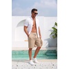 image:imageCOOFANDY Mens Casual Cotton Linen Shorts Elastic Waist Drawstring Shorts Summer Beach VacationDark Khaki